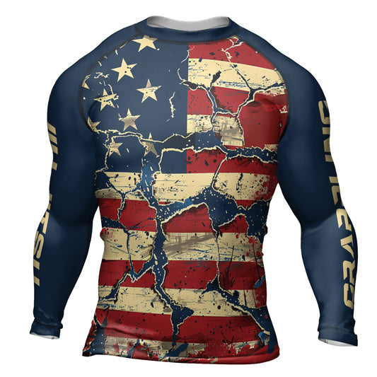 Rashninja Patriot Stars Men's Long Sleeve Rash Guard