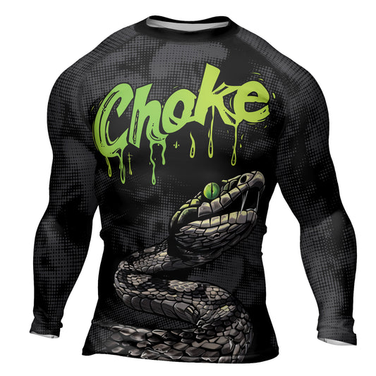 Rashninja Green Viper Snake Men's Long Sleeve Rash Guard