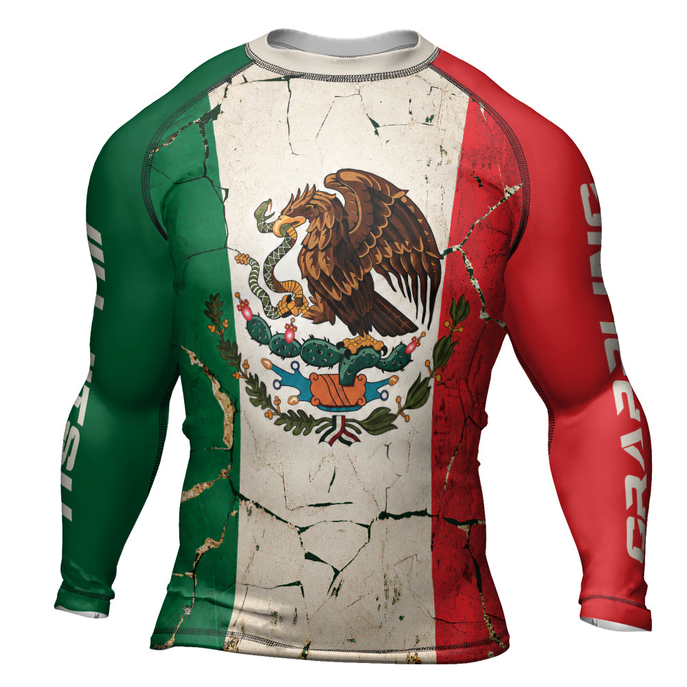 Rashninja Patriot Mexico Flag Men's Long Sleeve Rash Guard