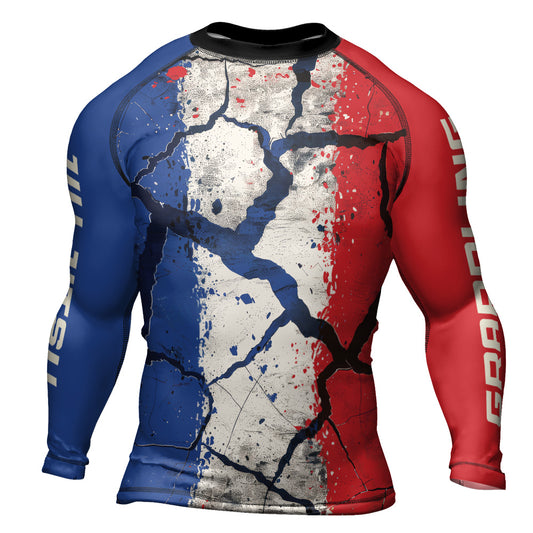 Rashninja Patriot France Flag Men's Long Sleeve Rash Guard