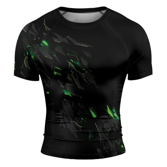 Rashninja Cyber Fracture Men's Short Sleeve Rash Guard