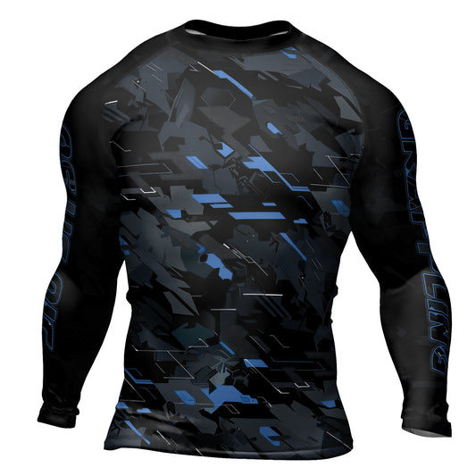 Rashninja Blue Triangle Men's Long Sleeve Rash Guard