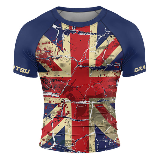 RashninjaPatriot United Kingdom Flag Men's Short Sleeve Rash Guard