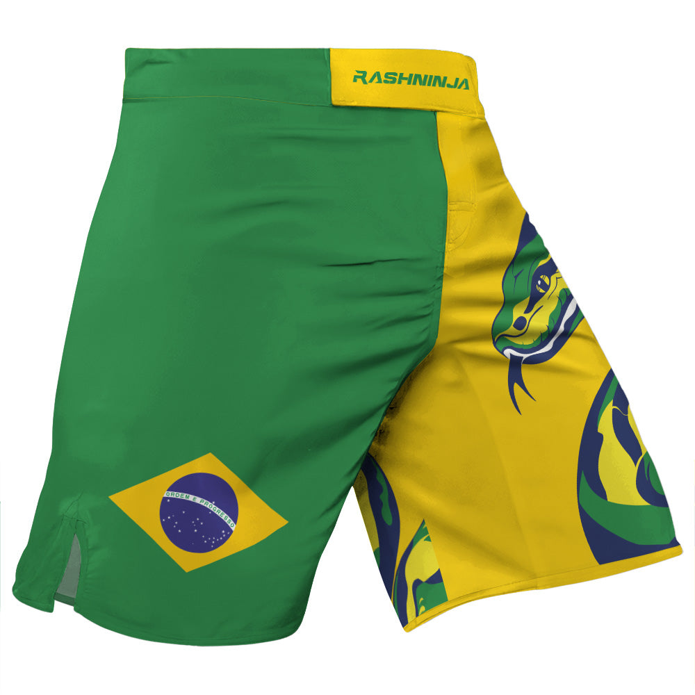 Rashninja Patriot Brazil Flag Men's Fight Shorts