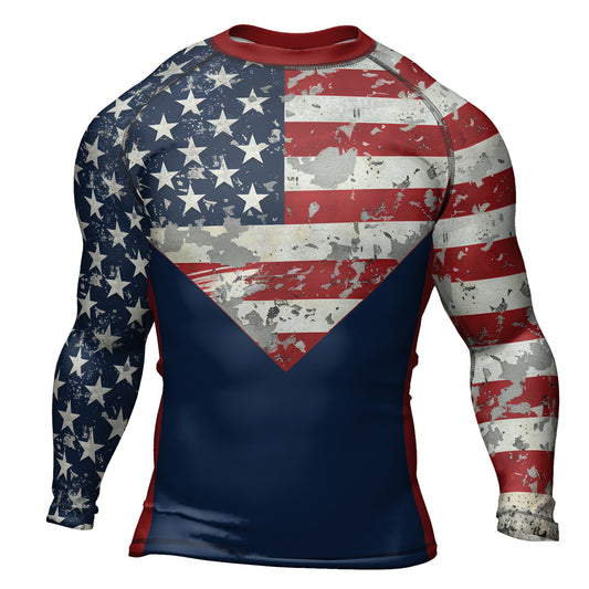 Rashninja Freedom Flag Men's Long Sleeve Rash Guard