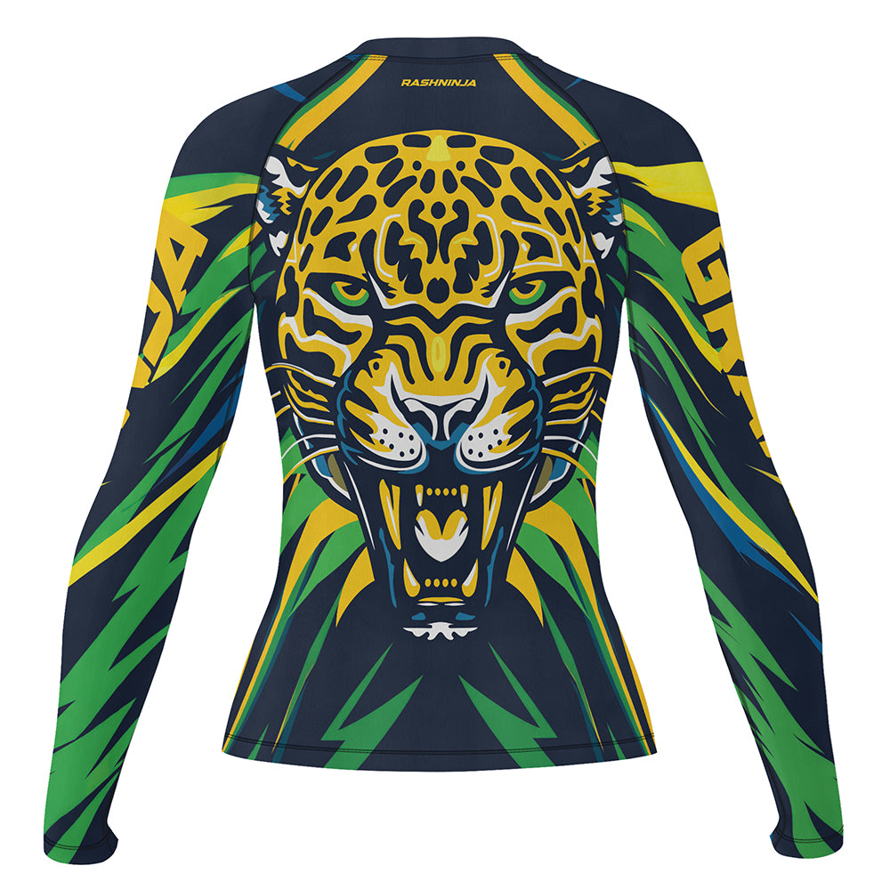 Rashninja Patriot Brazil Flag Women's Long Sleeve Rash Guard