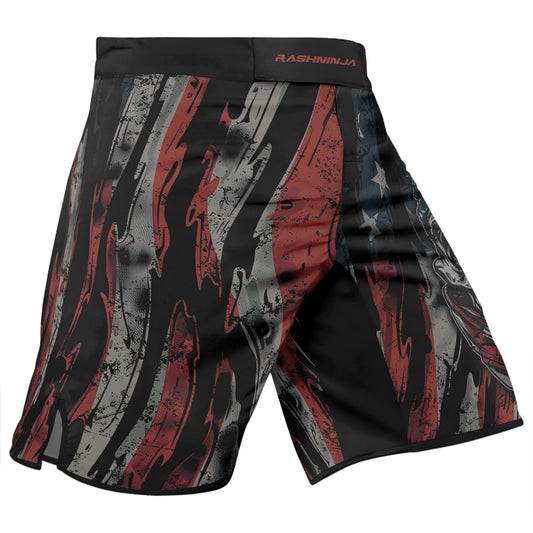 Rashninja Patriot Skull Bandana Men's Fight Shorts