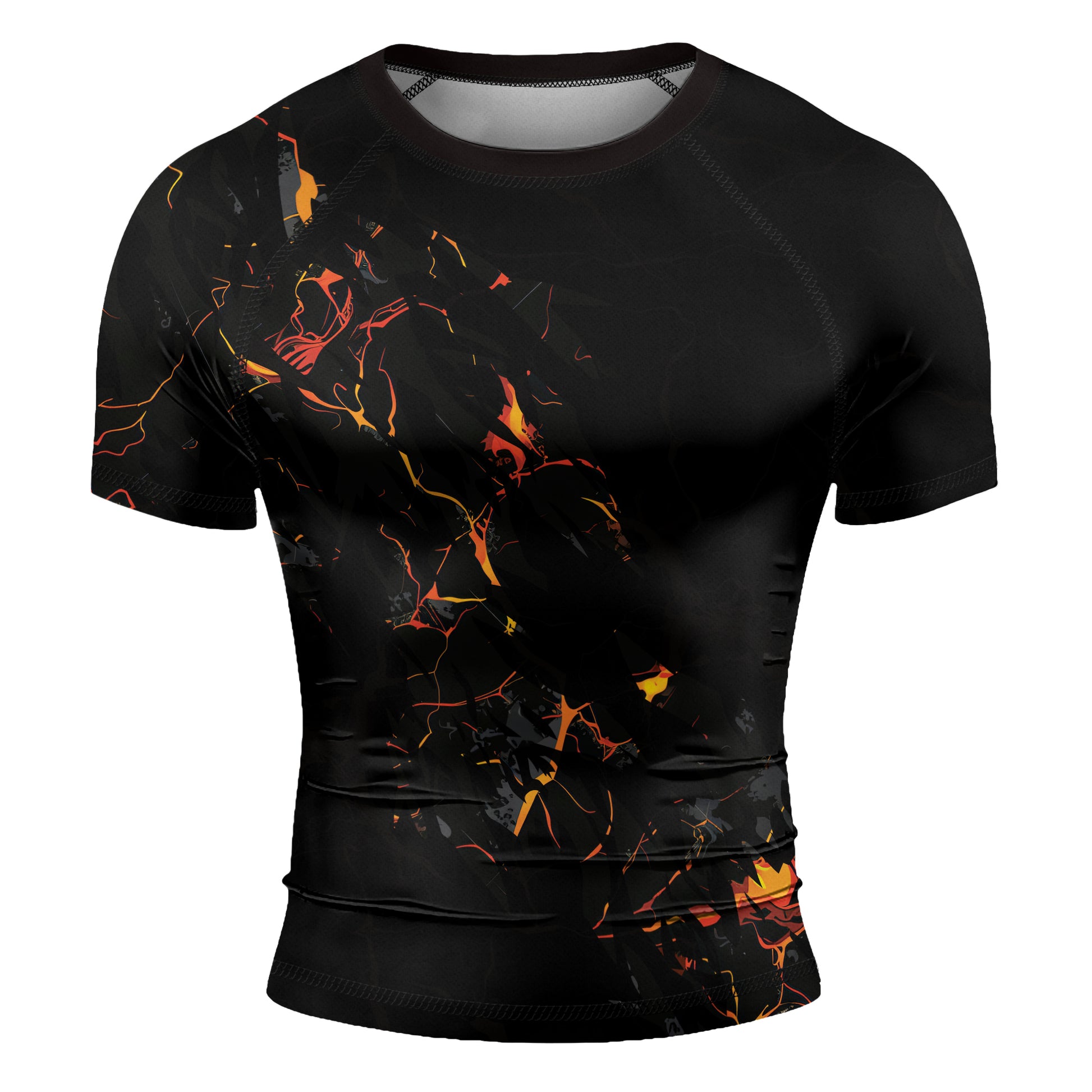 Rashninja Cyber Lava Men's Short Sleeve Rash Guard