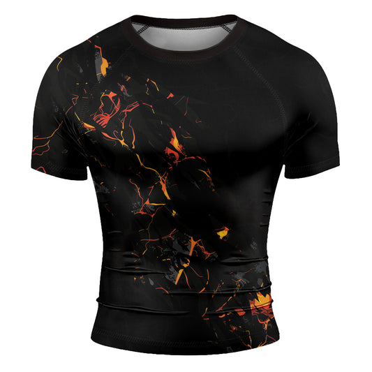 Rashninja Cyber Lava Men's Short Sleeve Rash Guard