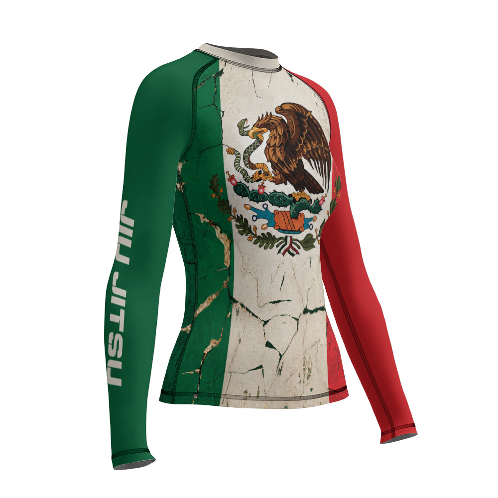 Rashninja Patriot Mexico Flag Women's Long Sleeve Rash Guard