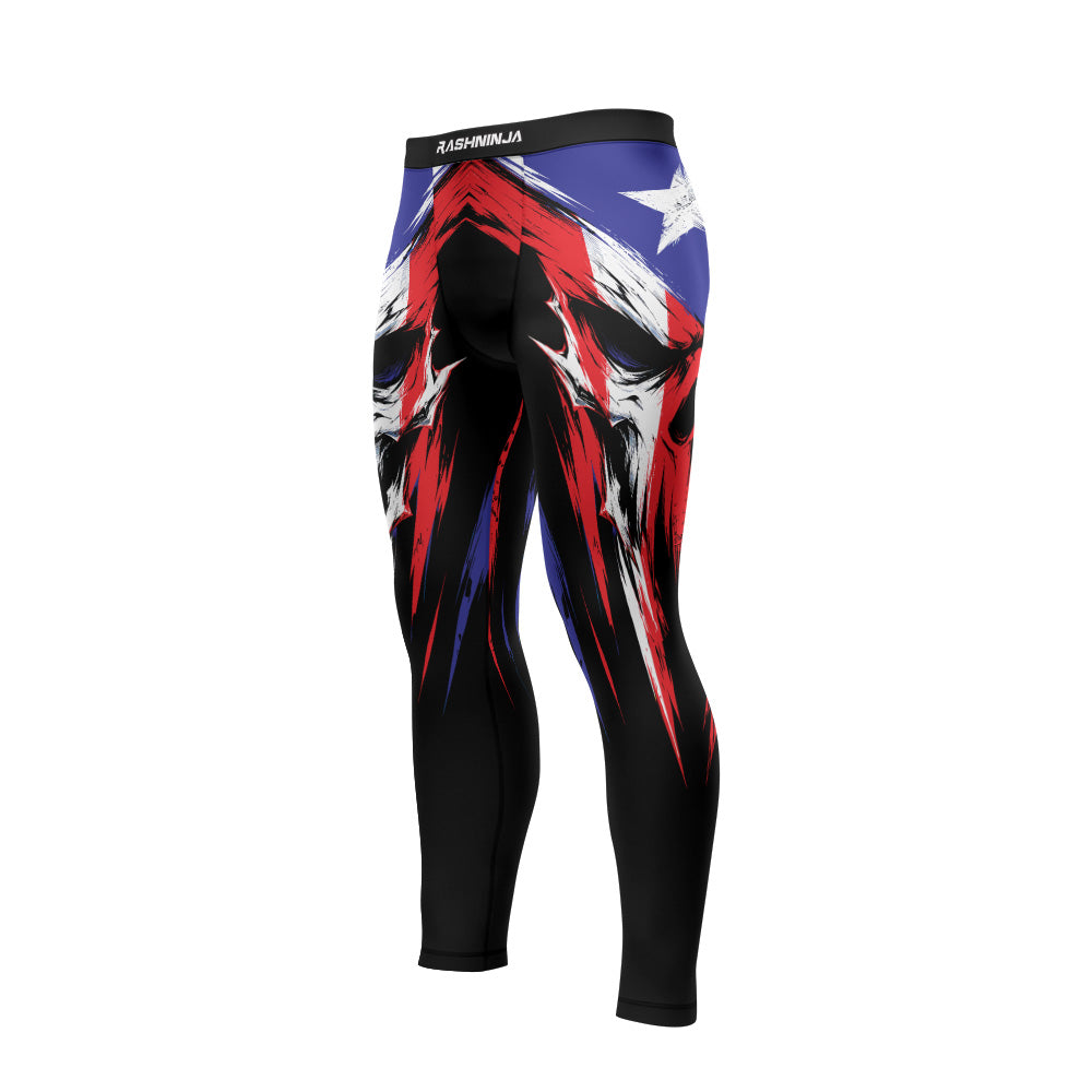 Rashninja Patriot  Puerto Rico Flag Men's Spats