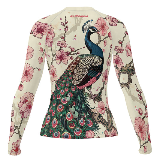 Rashninja Peacock Blossom Women's Long Sleeve Rash Guard
