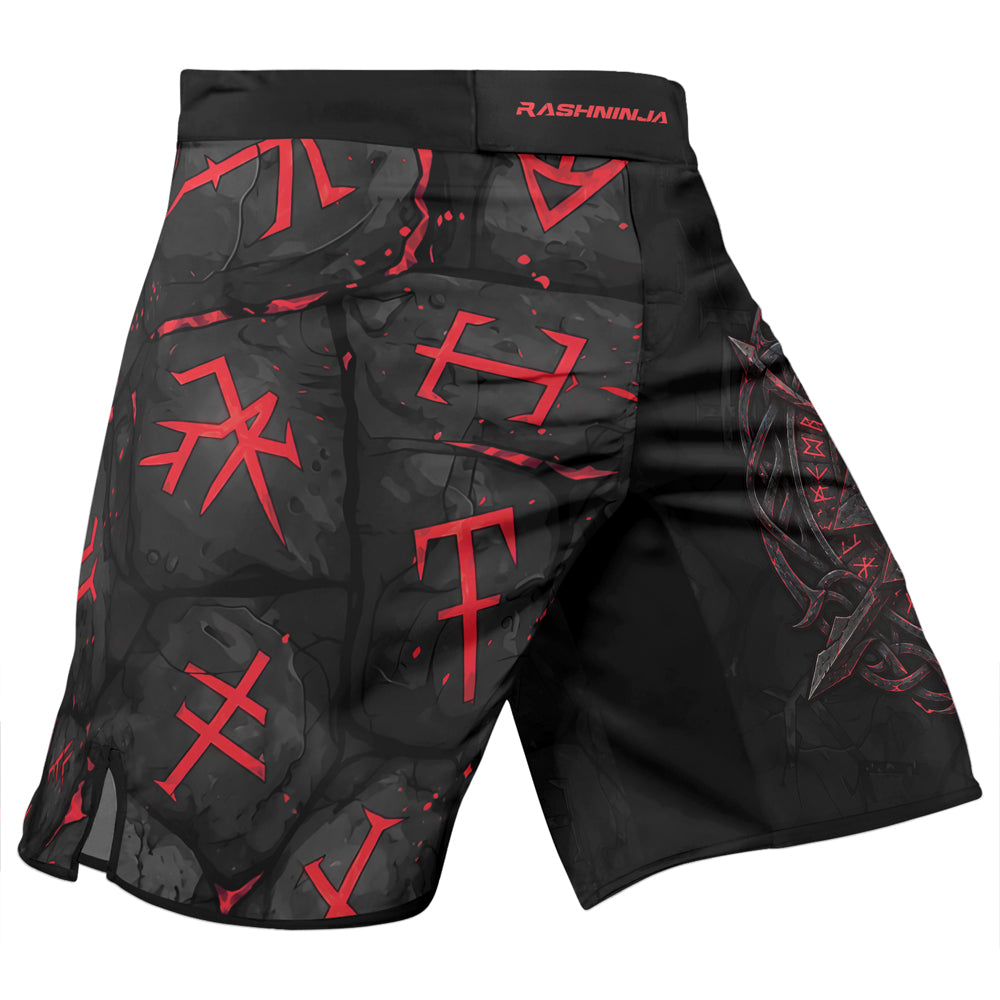 Rashninja Viking Raven Vegvisir Men's Fight Shorts