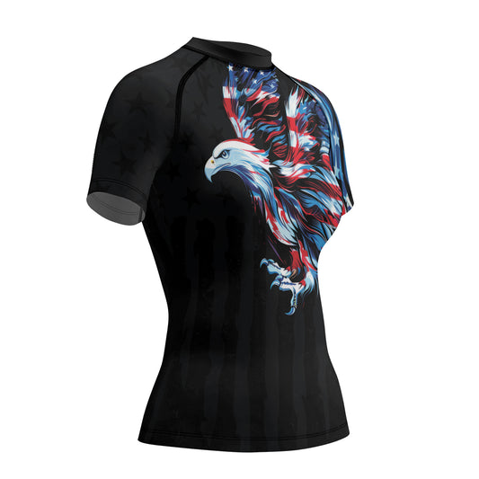 Rashninja American Eagle Patriot Women's Short Sleeve Rash Guard