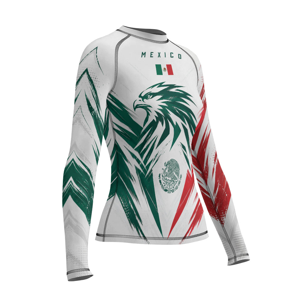 Rashninja Patriot Mexico Flag Women's Long Sleeve Rash Guard