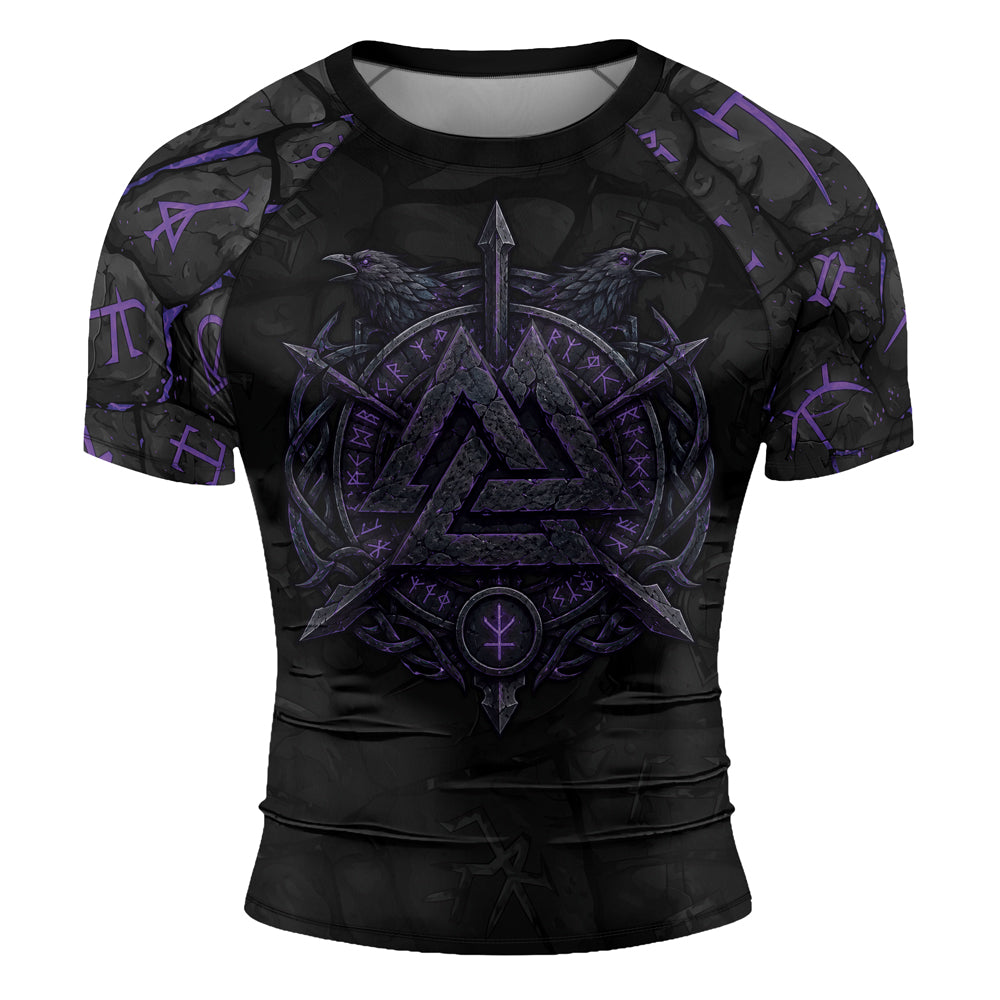Rashninja Viking Raven Vegvisir Men's Short Sleeve Rash Guard