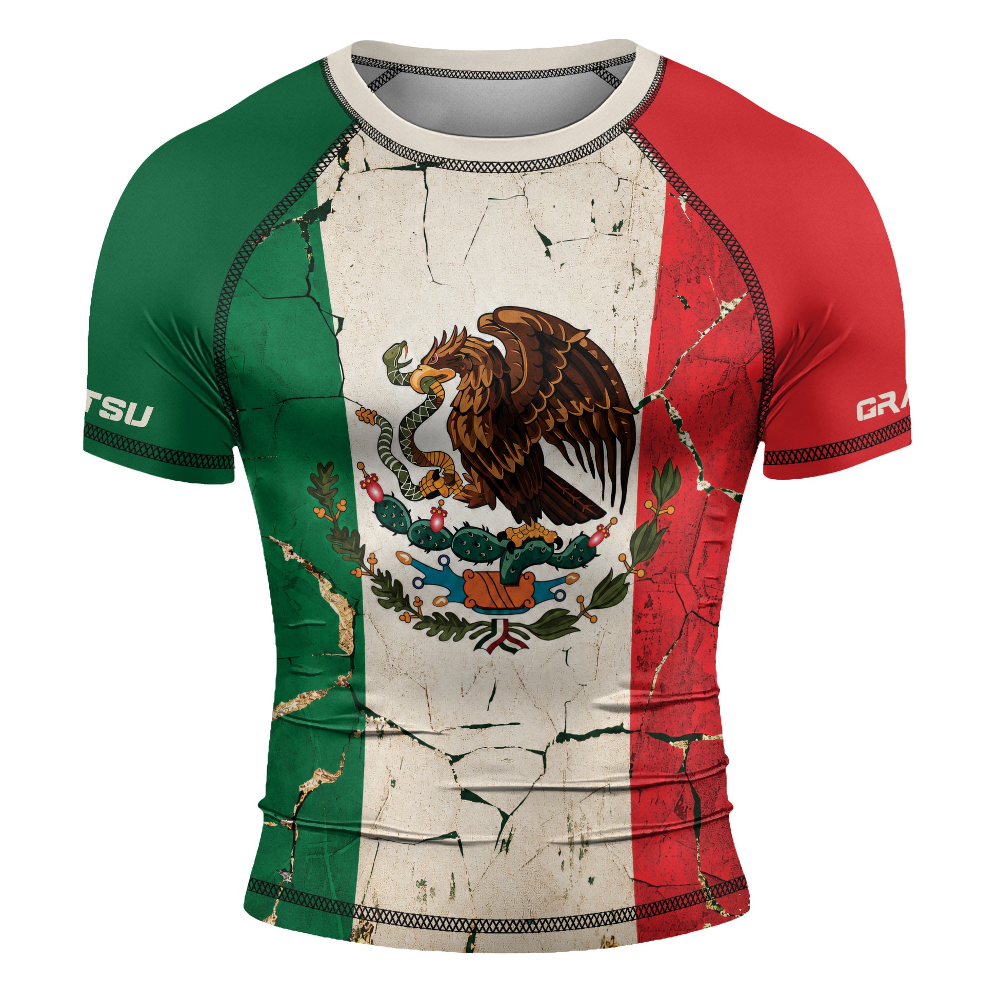 Rashninja Patriot Mexico Flag Men's Short Sleeve Rash Guard