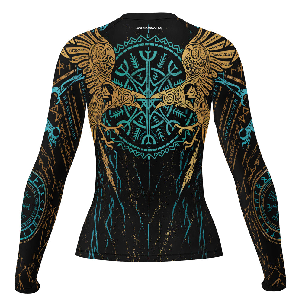 Rashninja Viking Raven Women's Long Sleeve Rash Guard