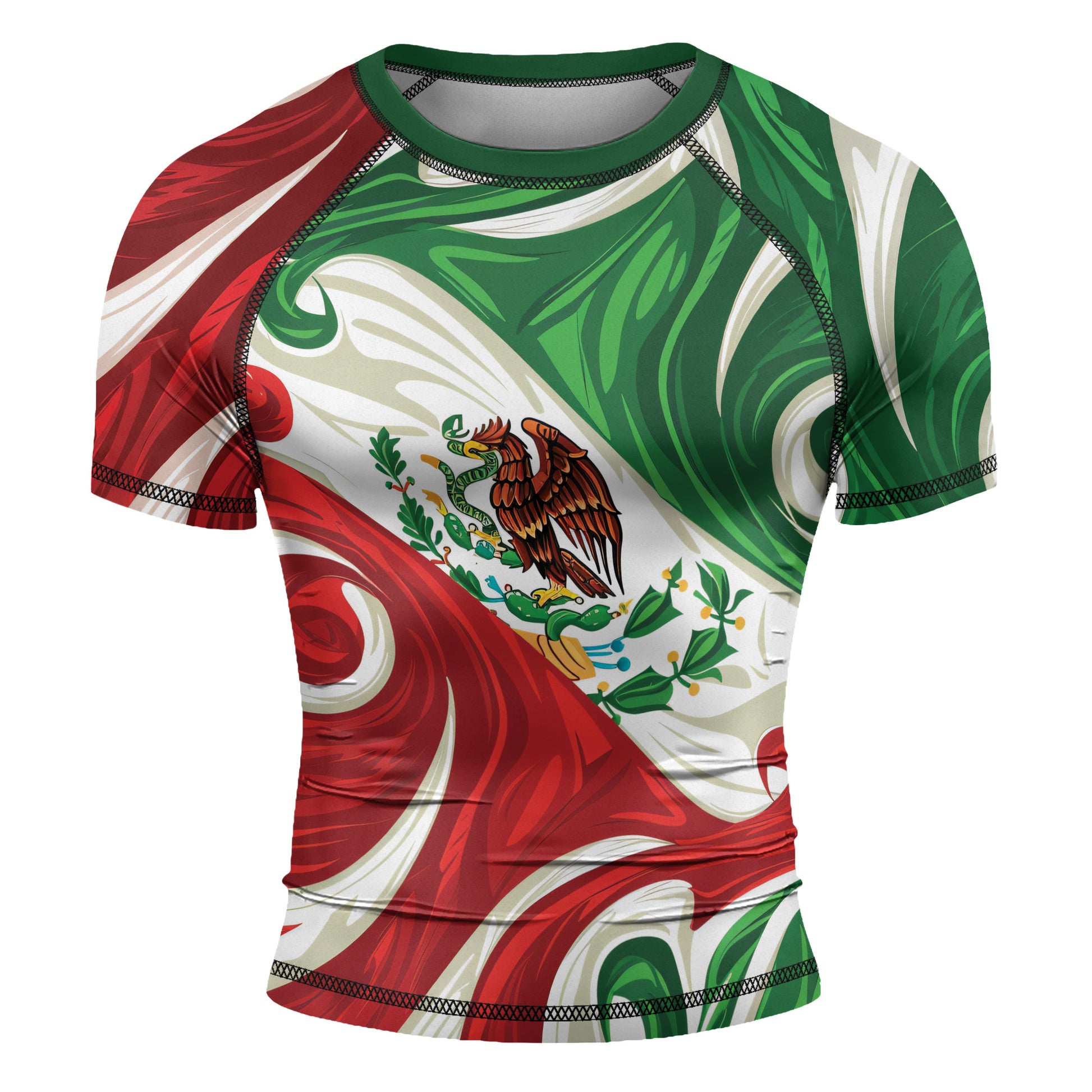 Rashninja Patriot Mexico Flag Men's Short Sleeve Rash Guard