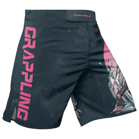 Rashninja Panda Samurai Crest Men's Fight Shorts