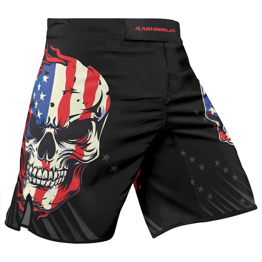 Rashninja American Patriot Skull Men's Fight Shorts