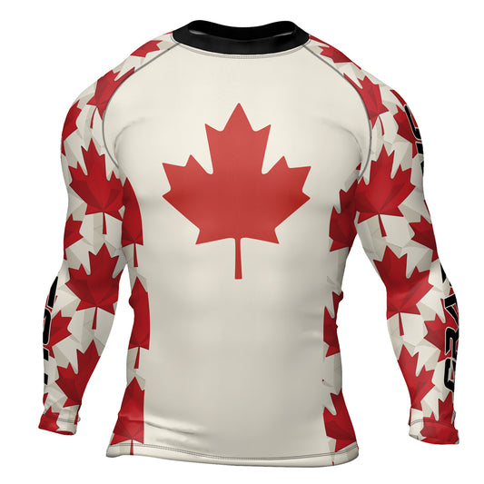 Rashninja Patriot Canada Flag Men's Long Sleeve Rash Guard