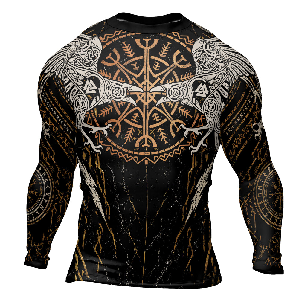 Rashninja Viking Raven Men's Long Sleeve Rash Guard