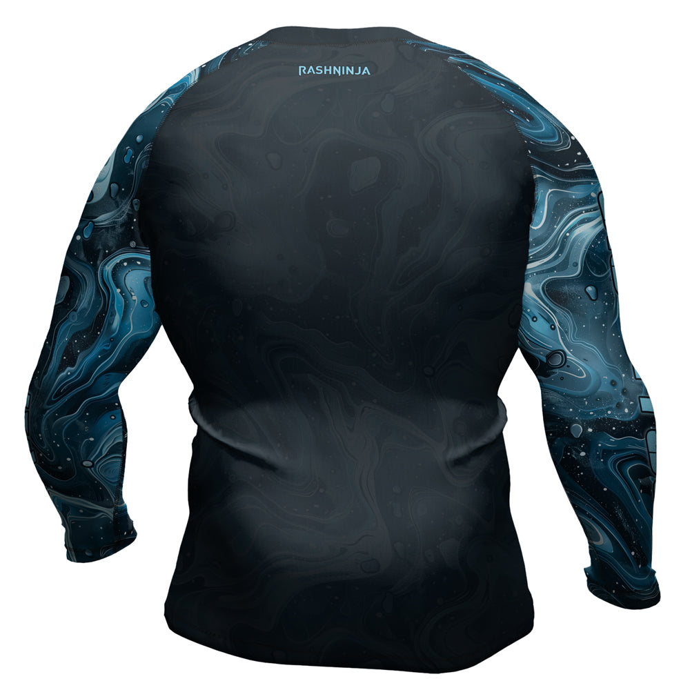 Turquoise Rash Guard Rashninja Cyber Storm Turquoise Men's Long Sleeve Rash Guard