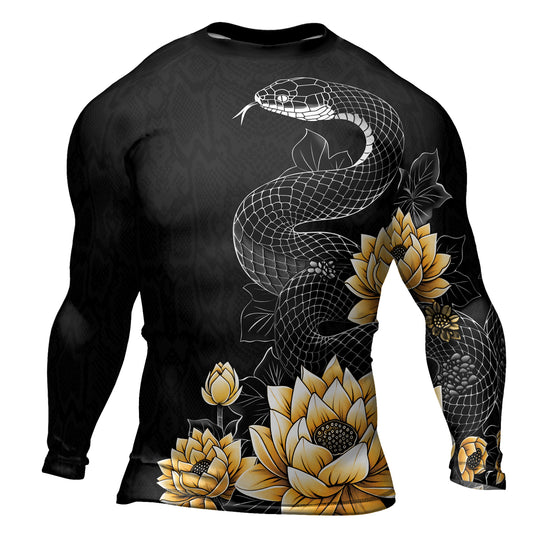 Rashninja Snake Lotus Men's Long Sleeve Rash Guard