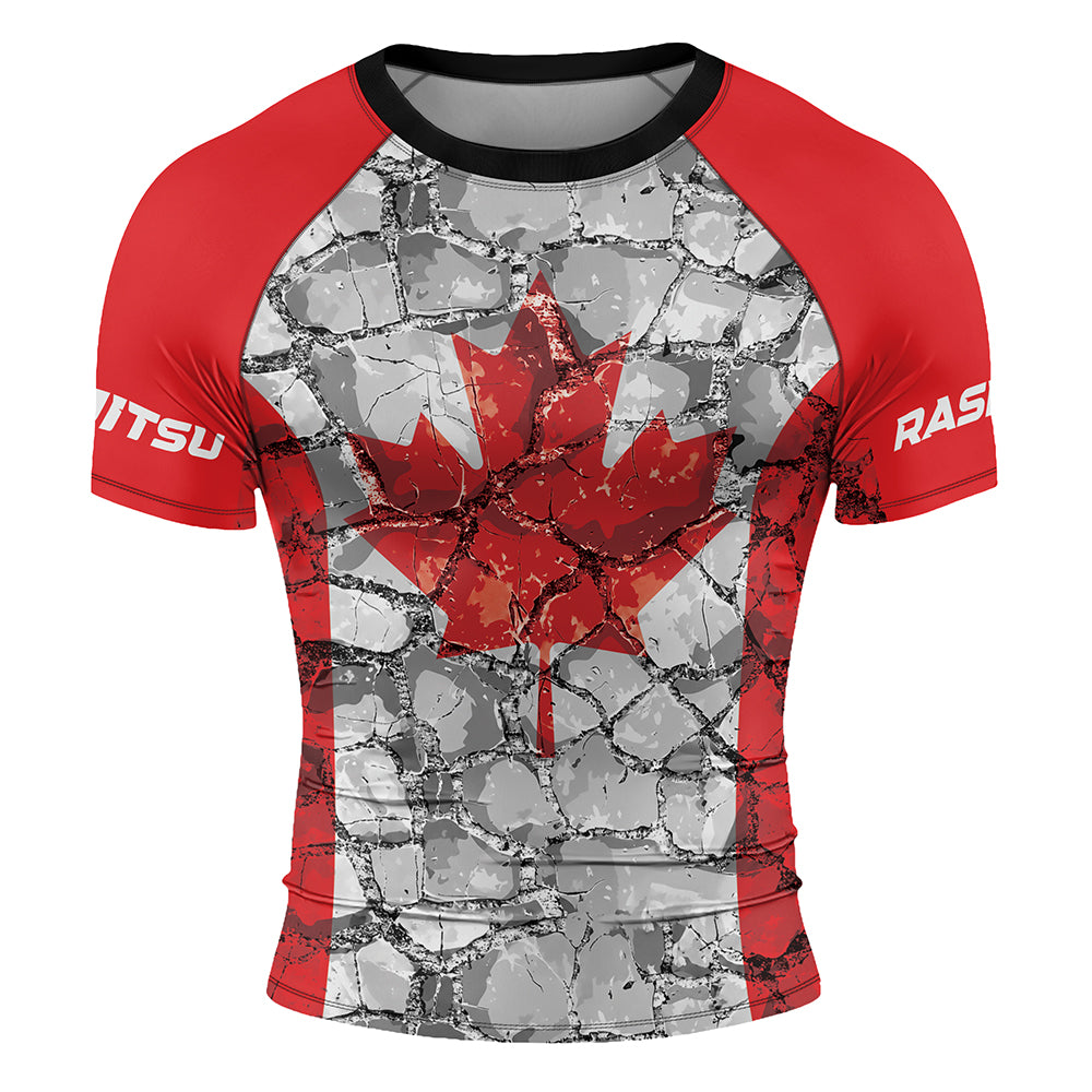 Rashninja Patriot Canada Flag Men's Short Sleeve Rash Guard