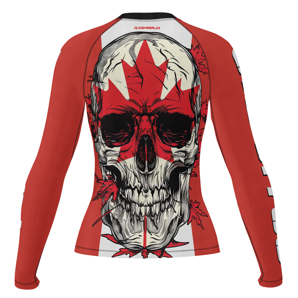 Rashninja Patriot Canada Flag Women's Long Sleeve Rash Guard