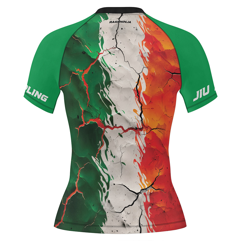 Rashninja Patriot Mexico Flag Women's Short Sleeve Rash Guard
