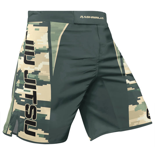 Rashninja Digital Green Camouflage Men's Fight Shorts