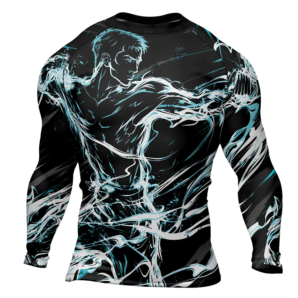 Rashninja Cyber Shadow Fighter Men's Long Sleeve Rash Guard