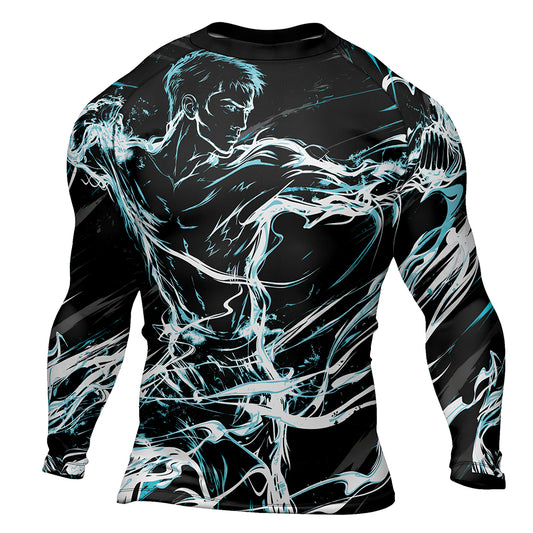 Rashninja Cyber Shadow Fighter Men's Long Sleeve Rash Guard