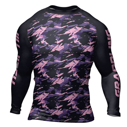 Rashninja Purple Camouflage Men's Long Sleeve Rash Guard
