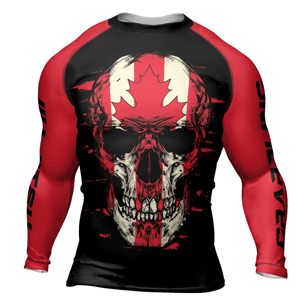 Rashninja Patriot Canada Flag Men's Long Sleeve Rash Guard