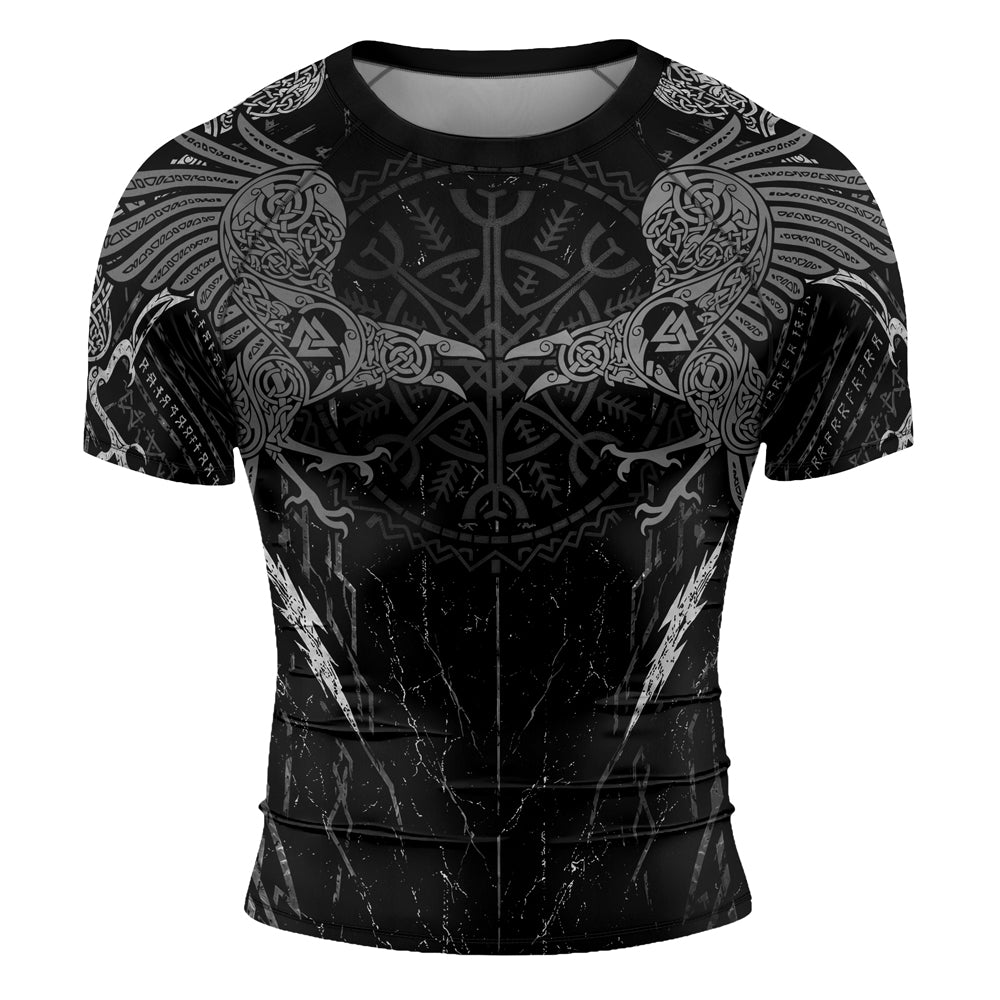 Rashninja Viking Raven Men's Short Sleeve Rash Guard