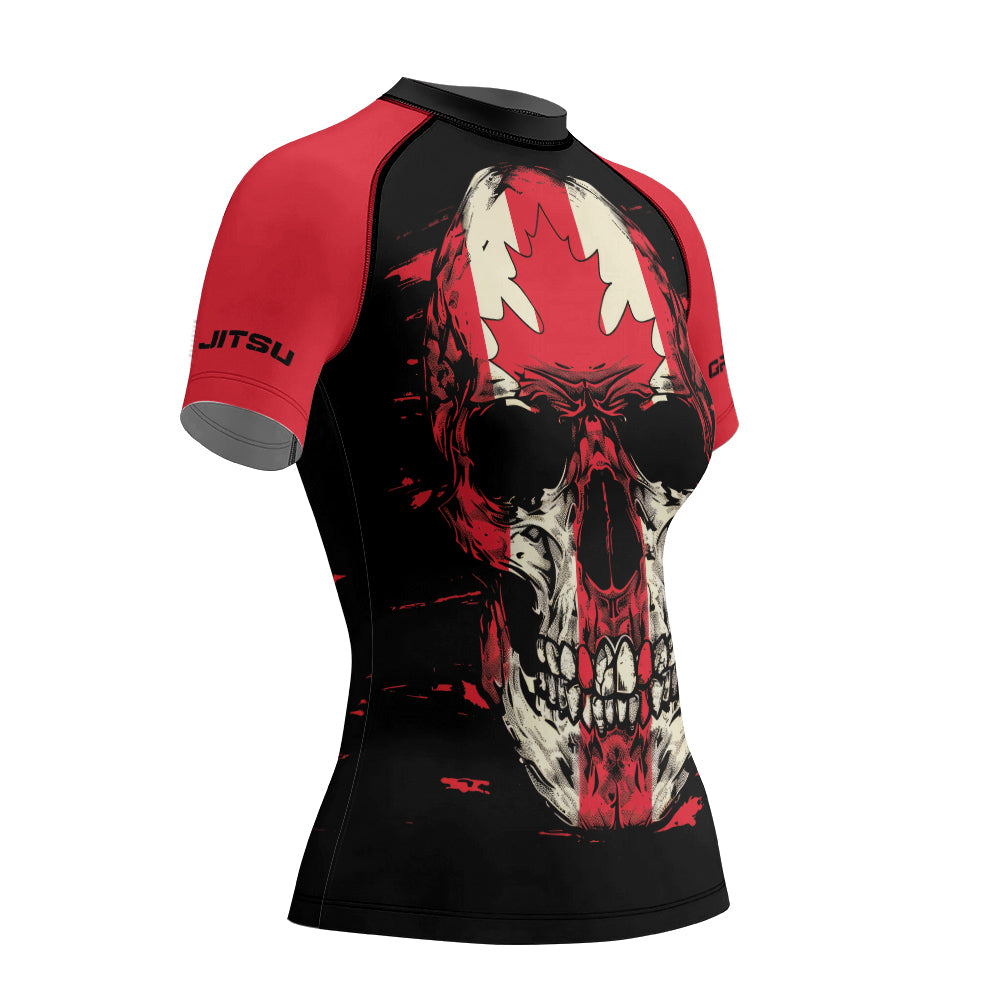 Rashninja Patriot Canada Flag Women's Short Sleeve Rash Guard