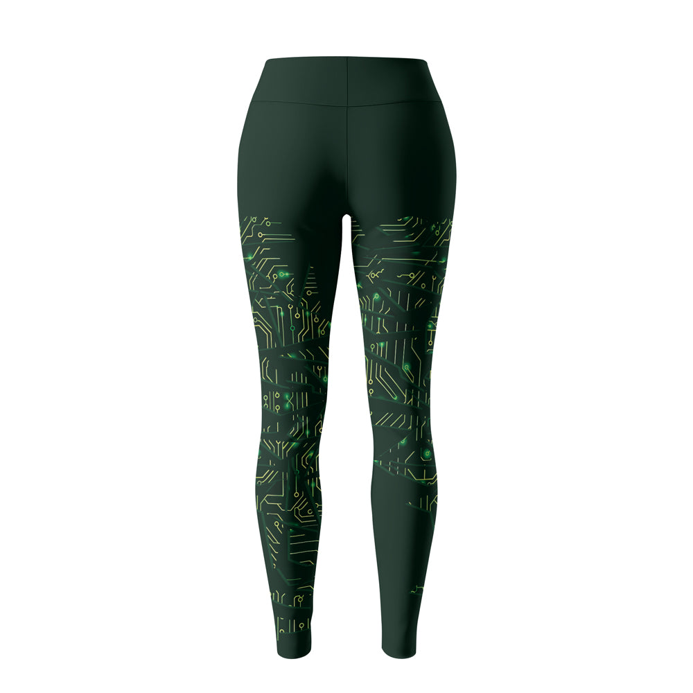 Rashninja Green Cyber Circuit Women's Leggings