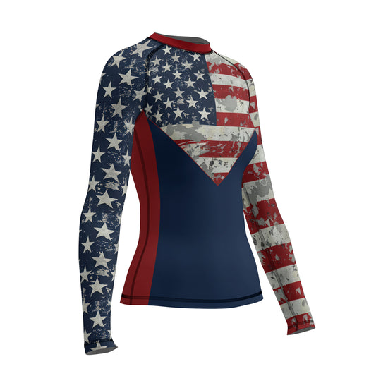 Rashninja Freedom Flag Women's Long Sleeve Rash Guard