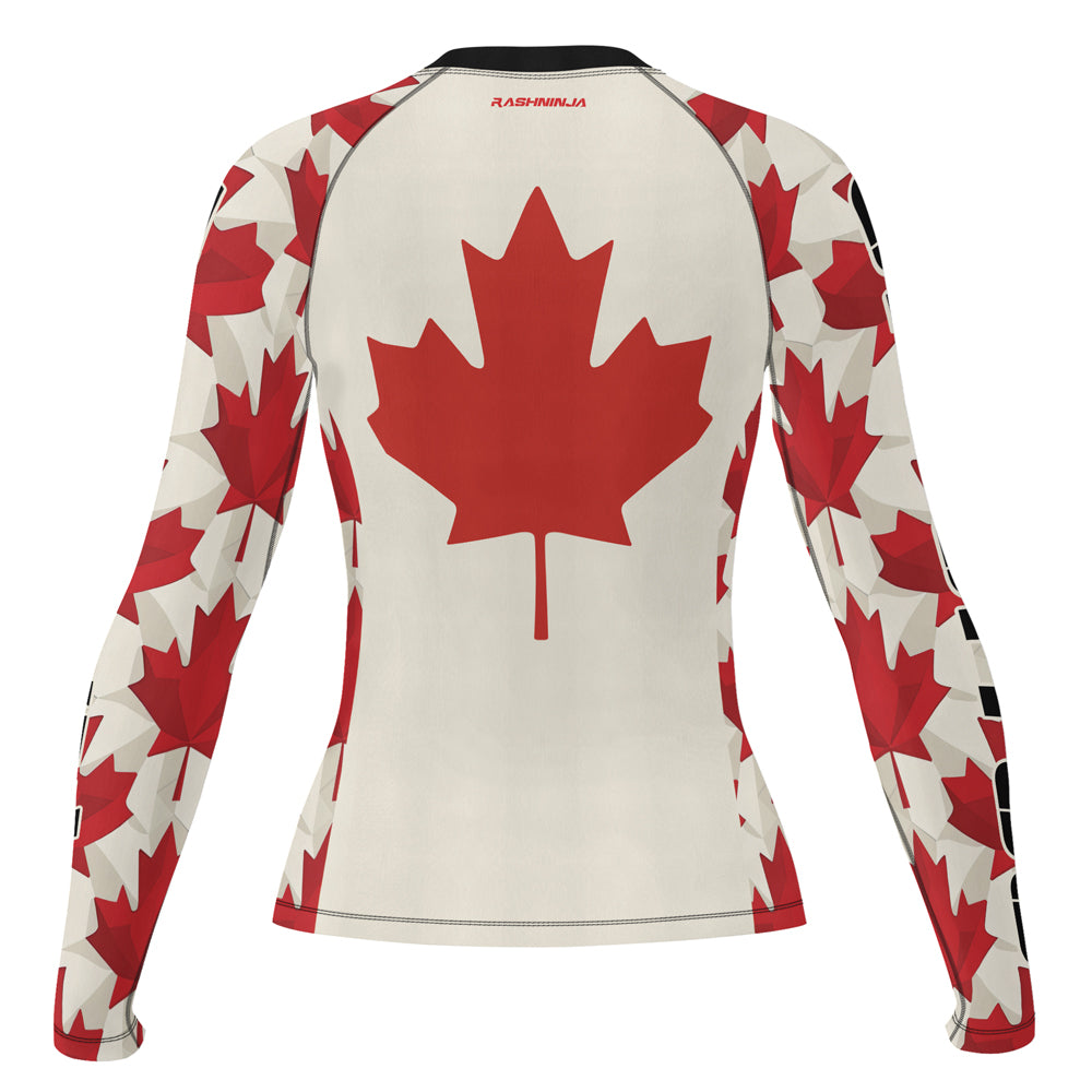 Rashninja Patriot Canada Flag Women's Long Sleeve Rash Guard