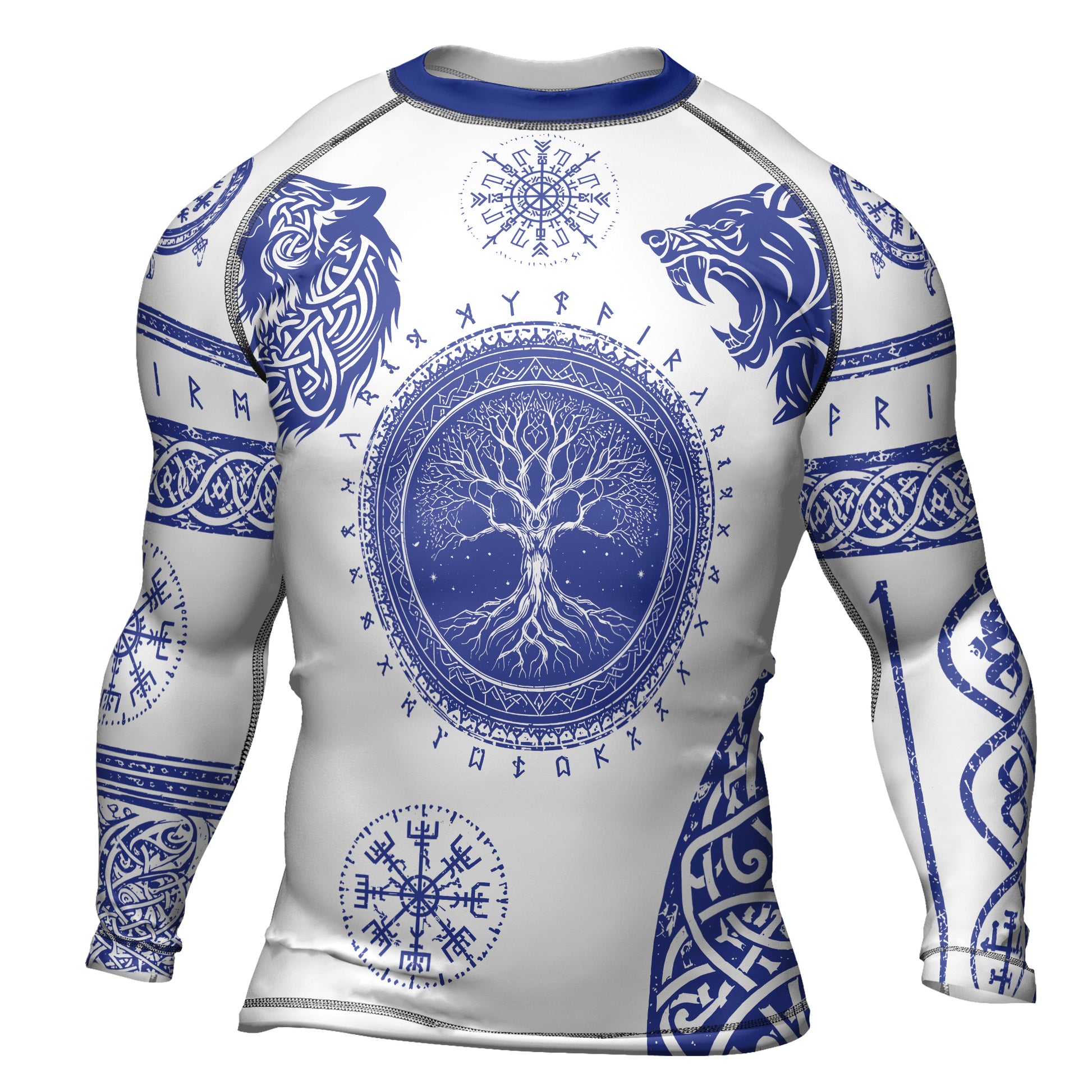 Rashninja Yggdrasil Bear Viking Men's Long Sleeve Rash Guard