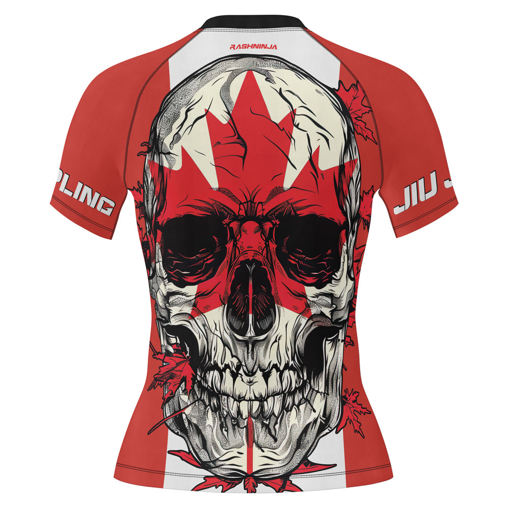 Rashninja Patriot Canada Flag Women's Short Sleeve Rash Guard