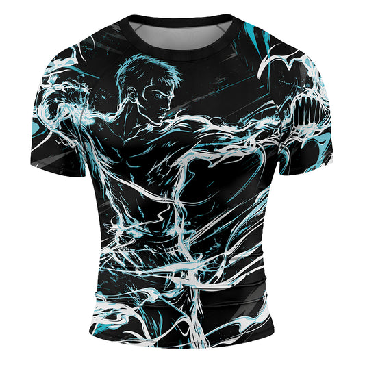 Rashninja Cyber Shadow Fighter Men's Short Sleeve Rash Guard