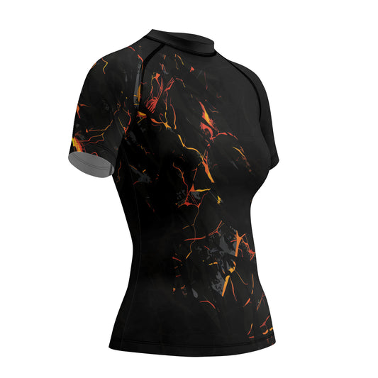 Rashninja Cyber Lava Women's Short Sleeve Rash Guard