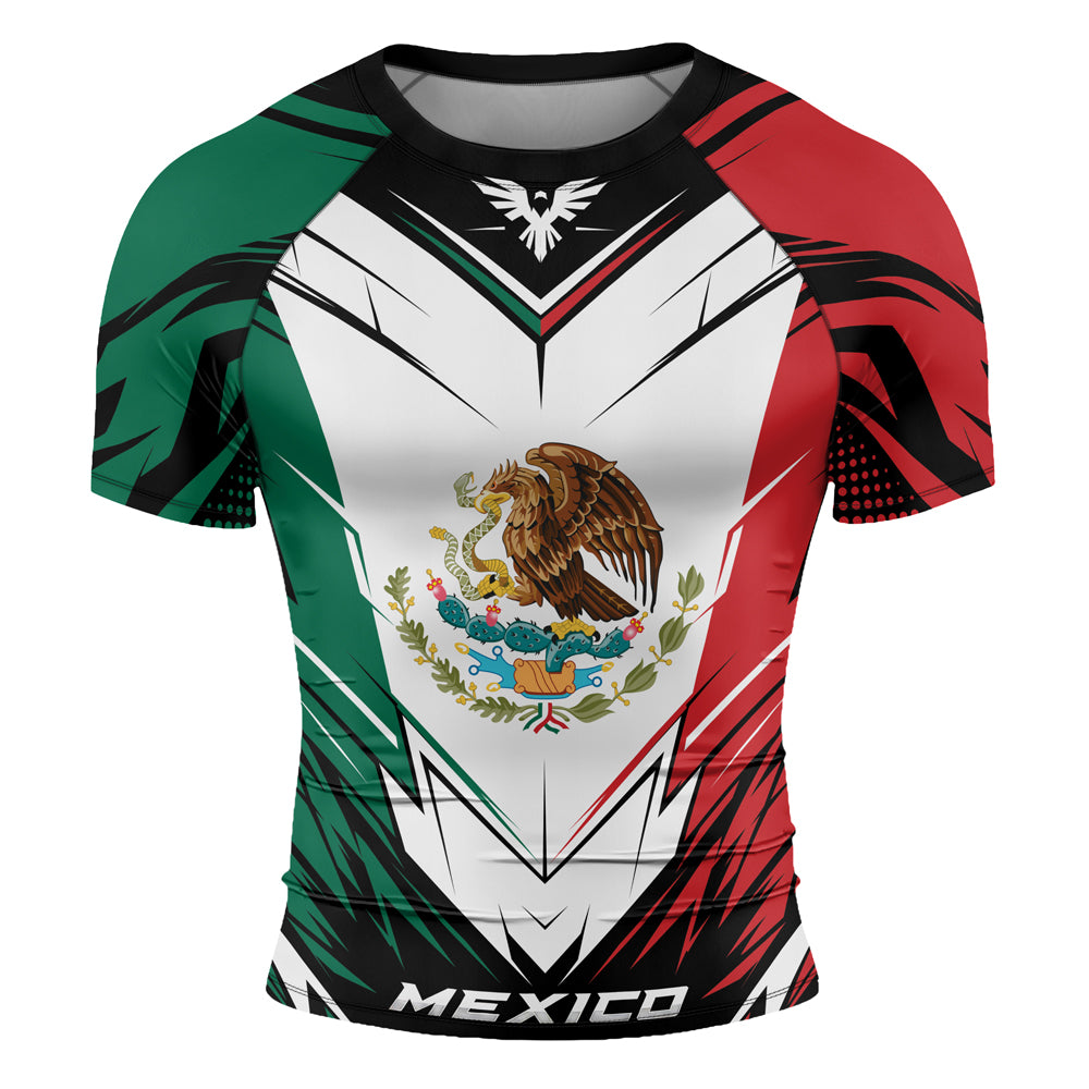 Rashninja Patriot Mexico Flag Men's Short Sleeve Rash Guard