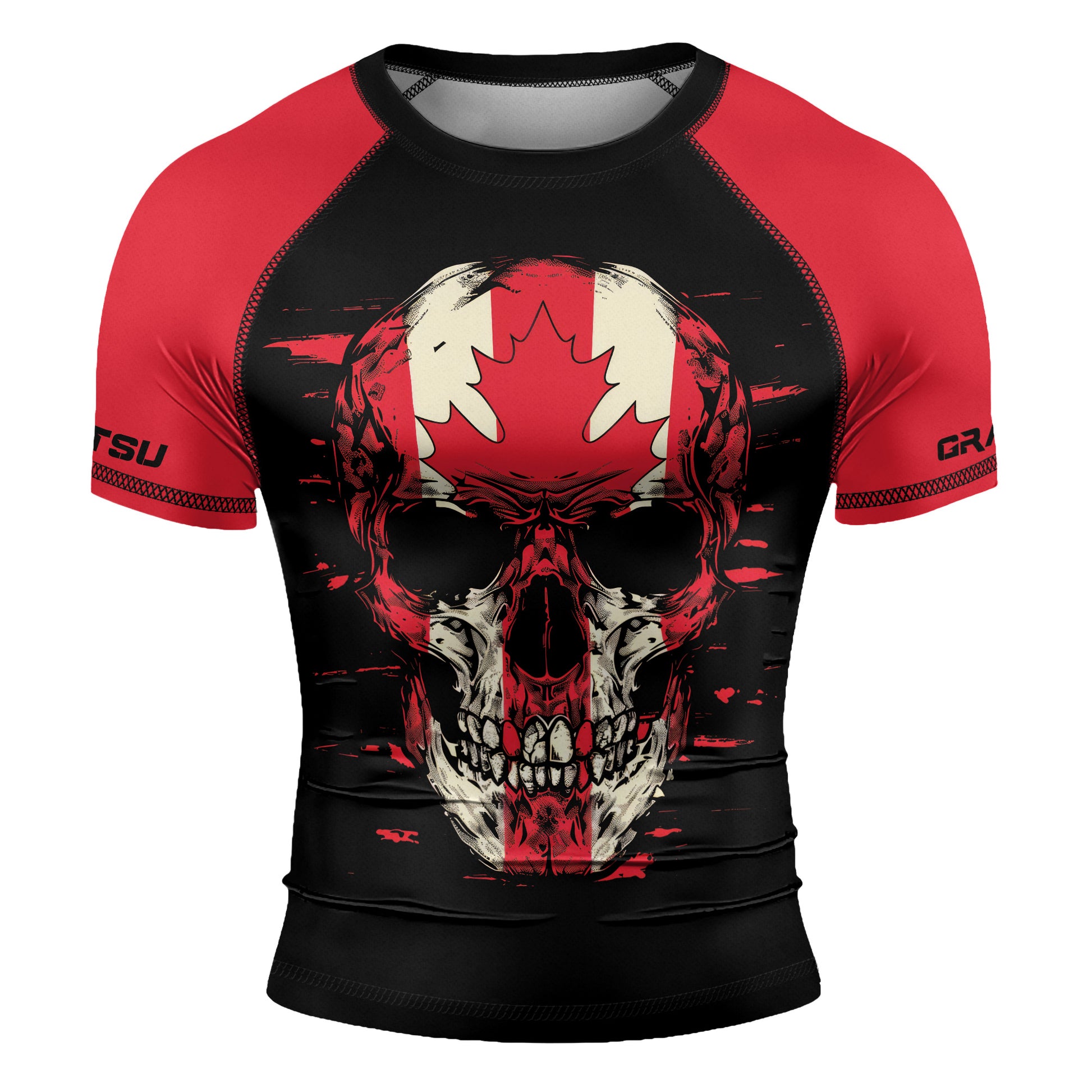 Rashninja Patriot Canada Flag Men's Short Sleeve Rash Guard