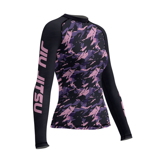 Rashninja Purple Camouflage Women's Long Sleeve Rash Guard