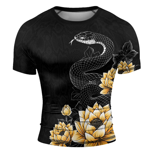 Rashninja Snake Lotus Men's Short Sleeve Rash Guard